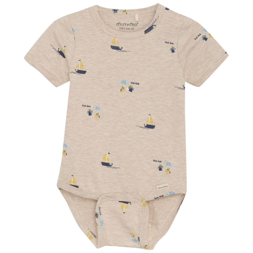 Mønstret Babybody Beige