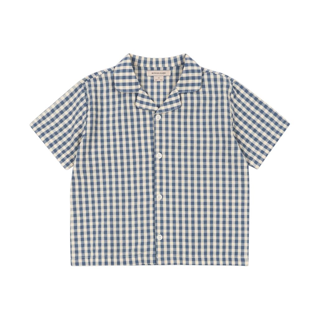 GOTS Kim Short-Sleeved Shirt Captains Blue Check