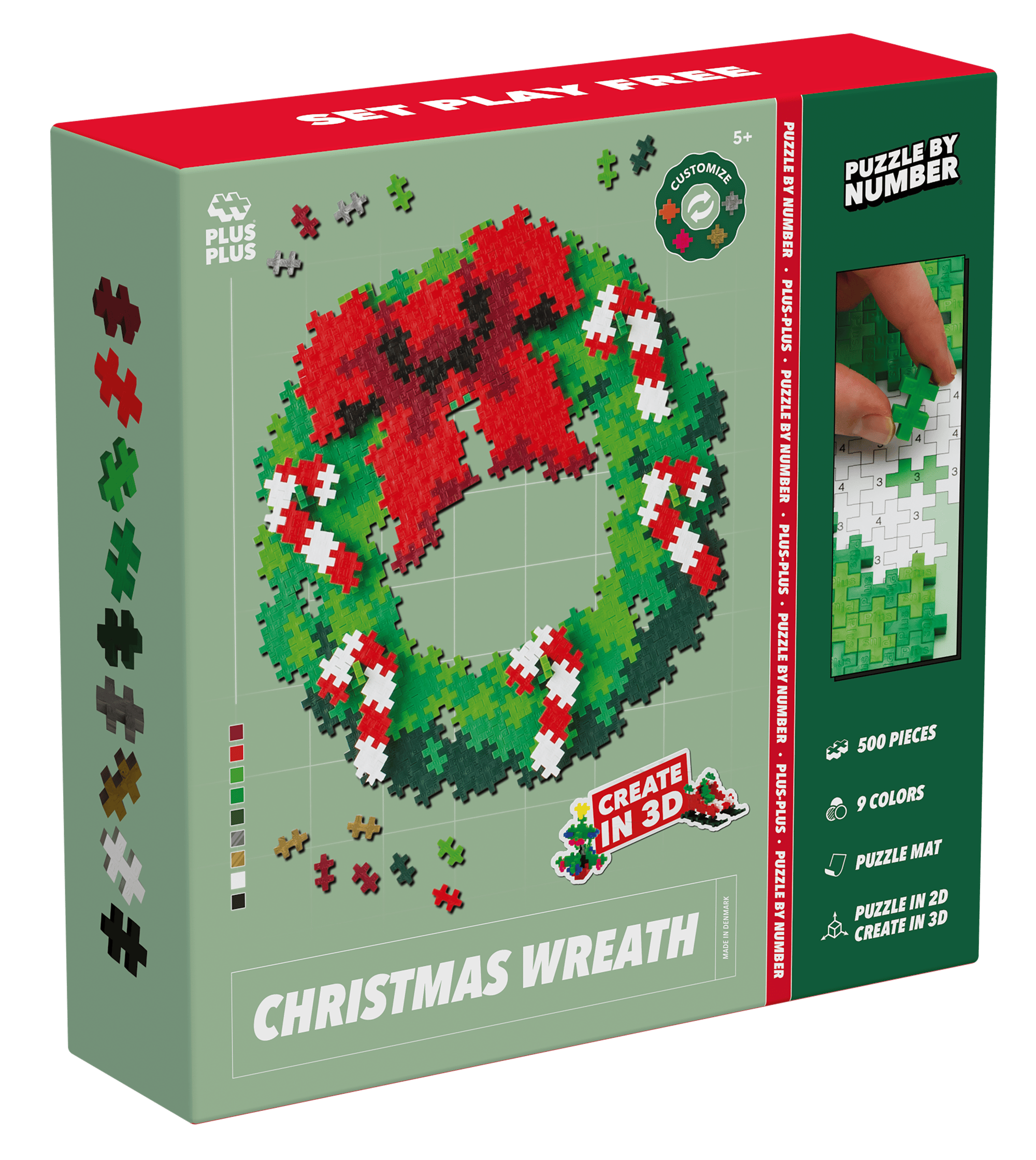 Puzzle By Number 500 Stk. Holiday Wreath