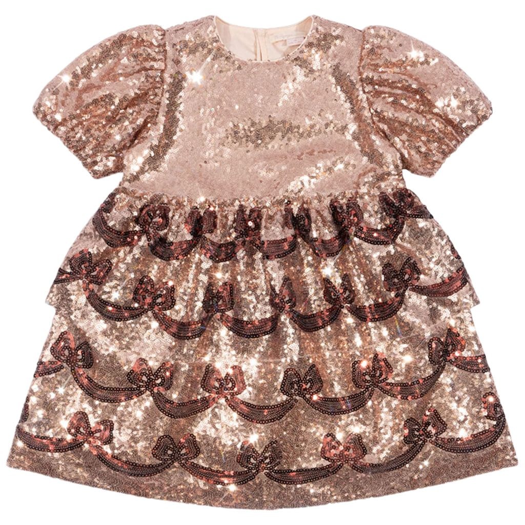 Starla Bow Wow Dress Gold Blush