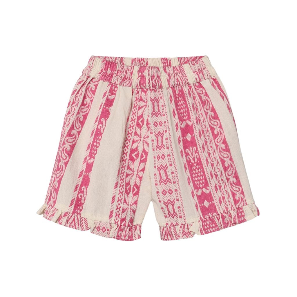 Addie Shorts Cloud Dancer Pink Stripe