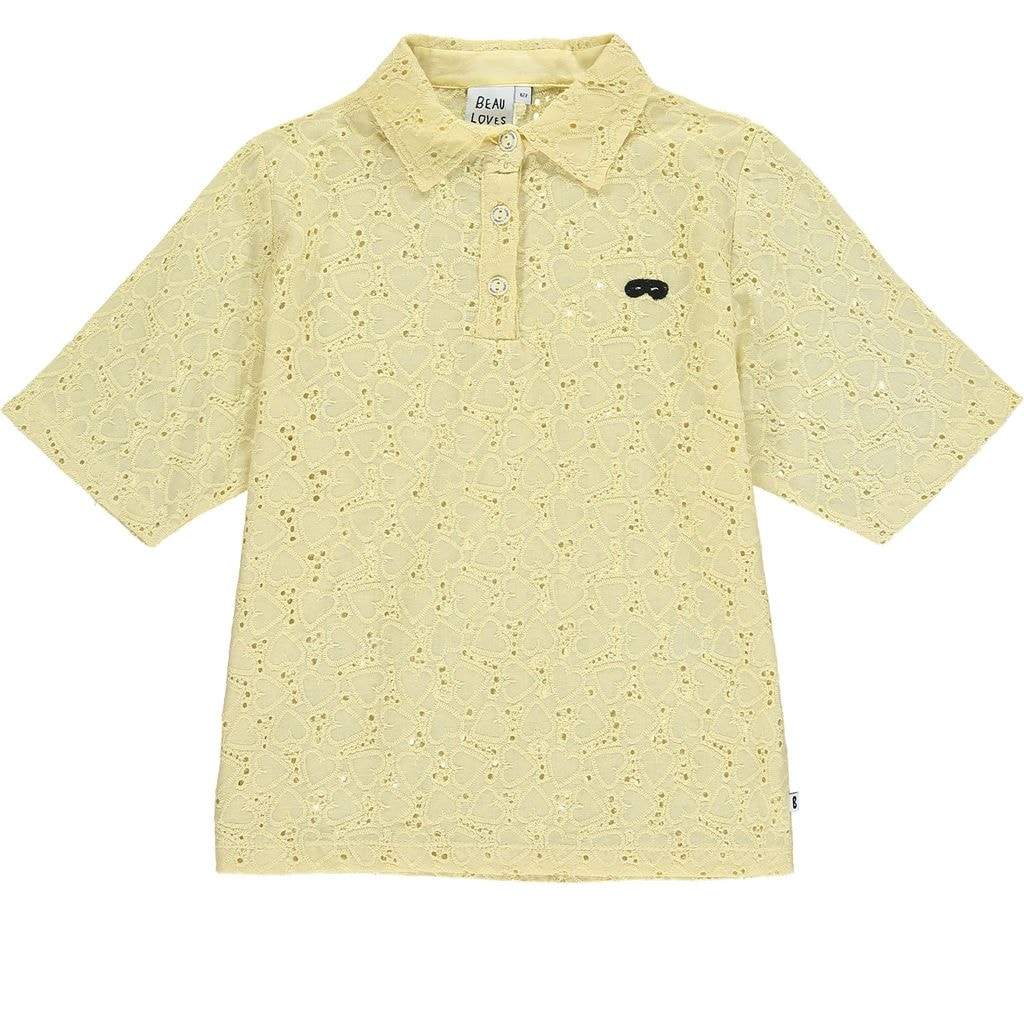 Heart Lace Shirt Yellow