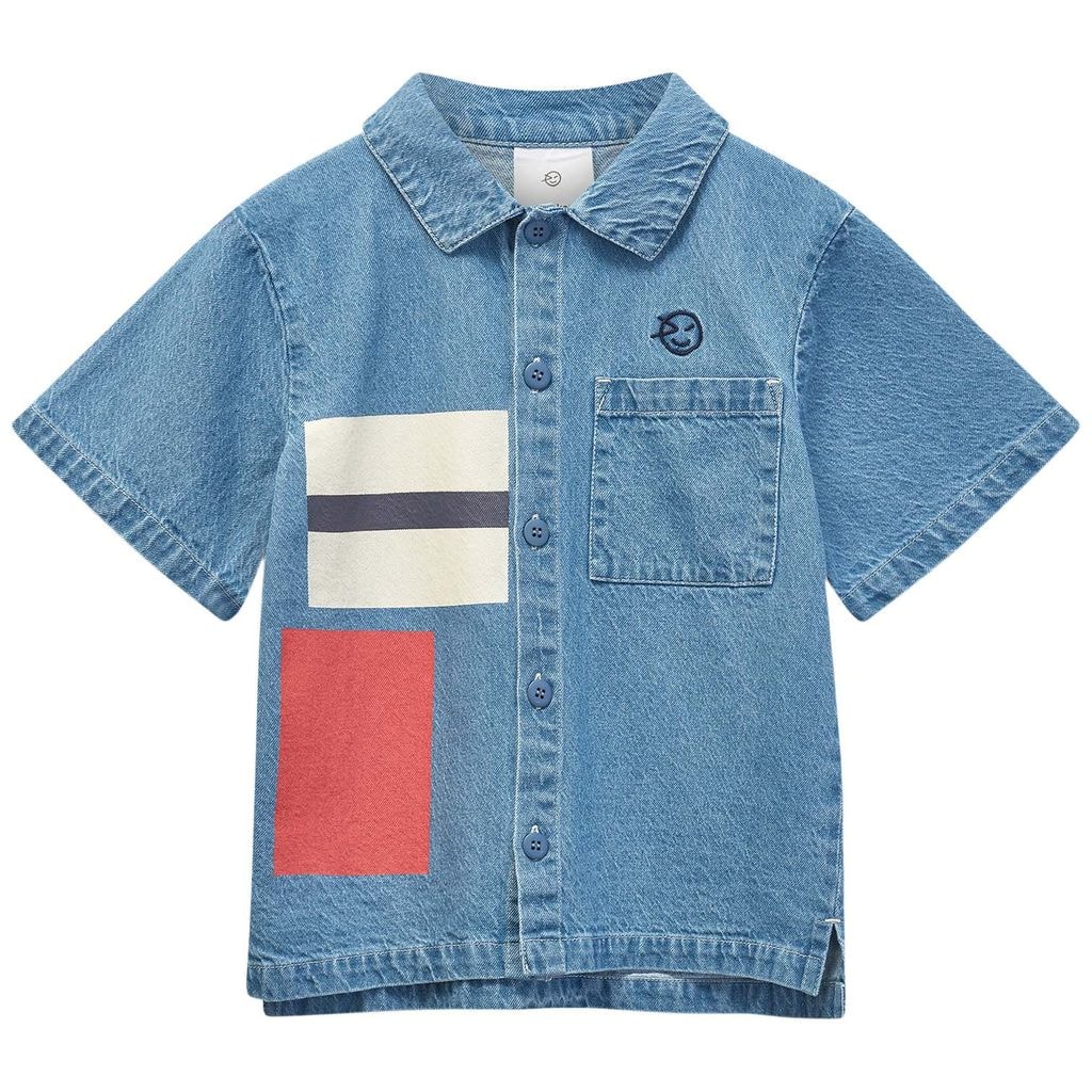 Kite Block Jeans Shirt Setting Sun Navy