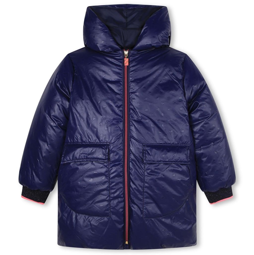 Heart Printed Parka Navy