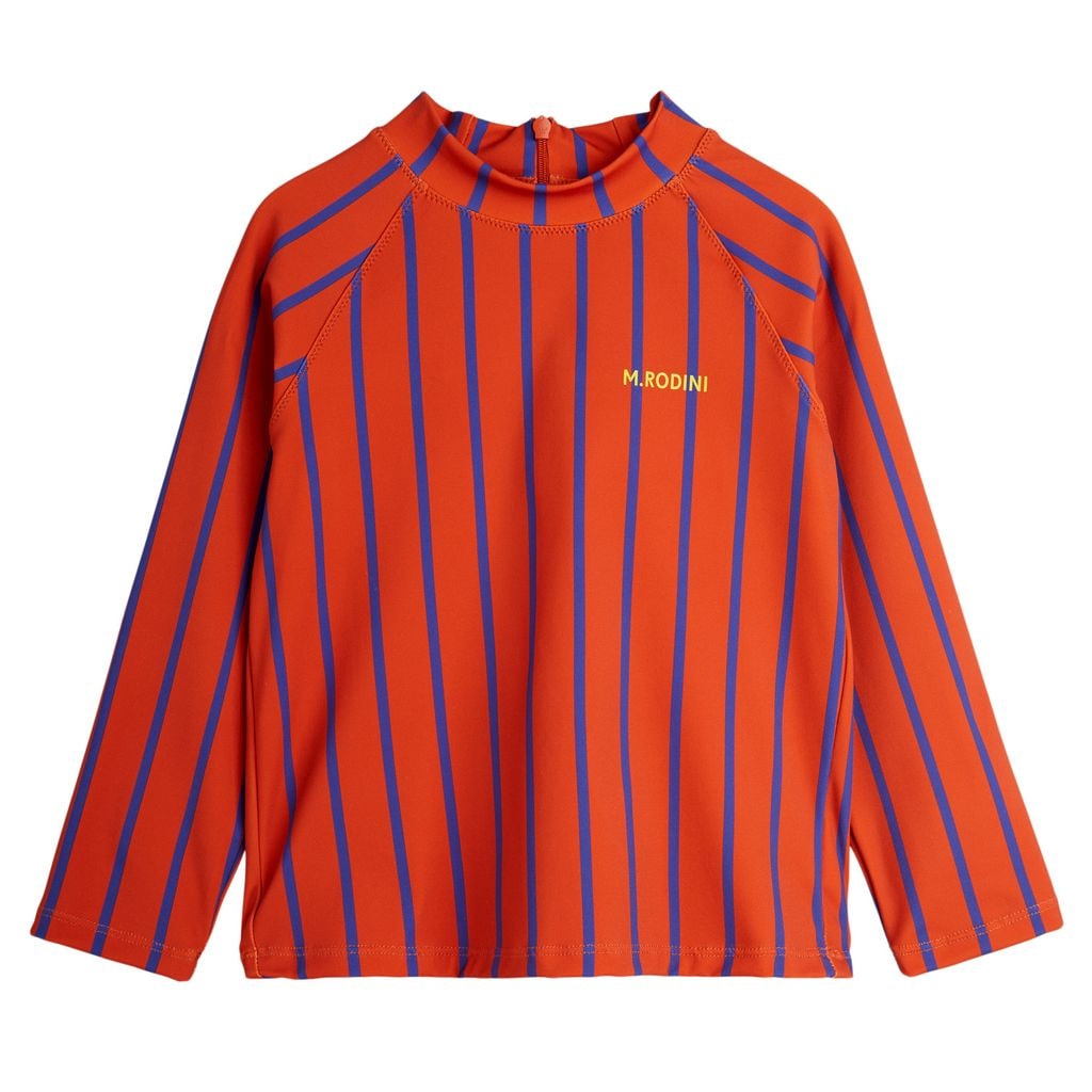 Vertical Stripe Long-Sleeved UV-Top Red