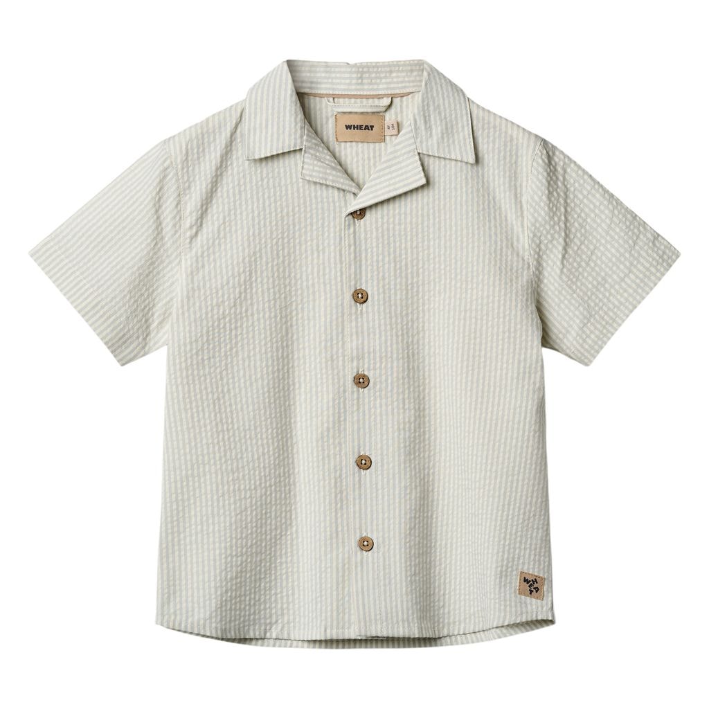 GOTS Anker Kortärmad Skjorta Summer Blue Stripe