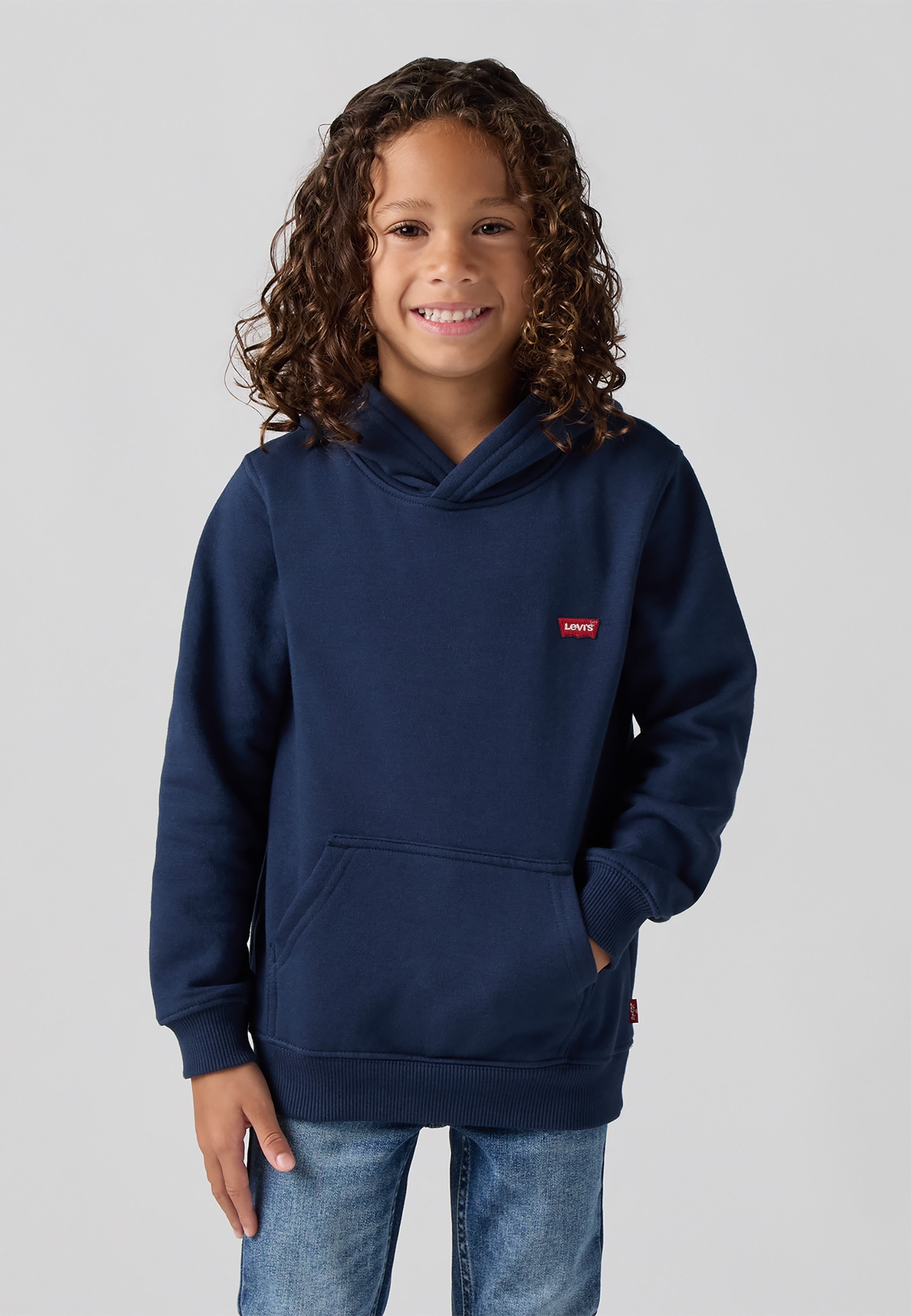 Mini Batwing Pullover Hettegenser Dress Blues