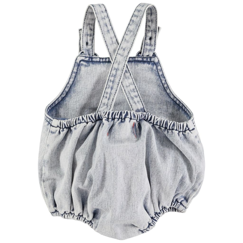 Romper Washed Light Blue Denim | Babyshop