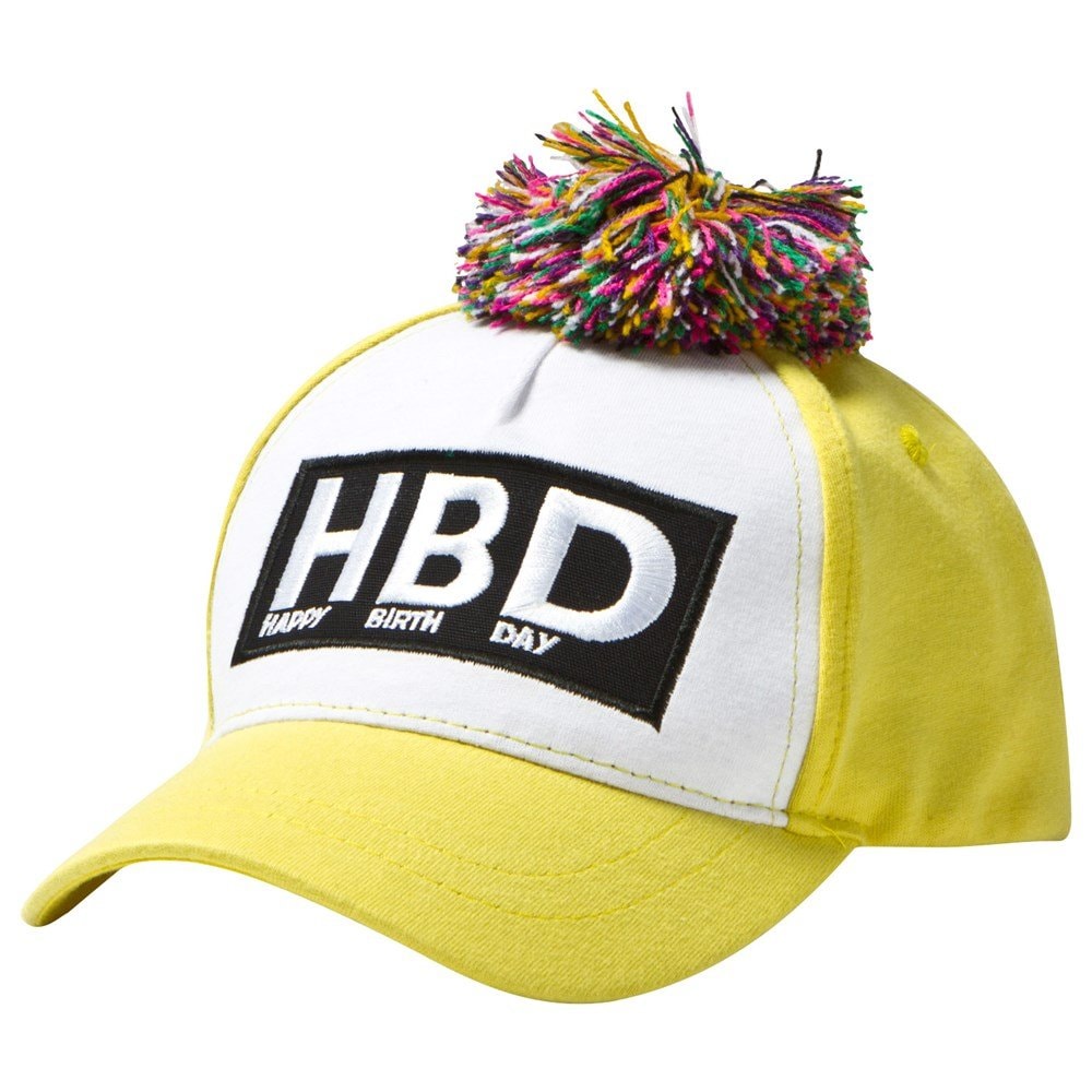 Pom Pom Baseball Cap Yellow