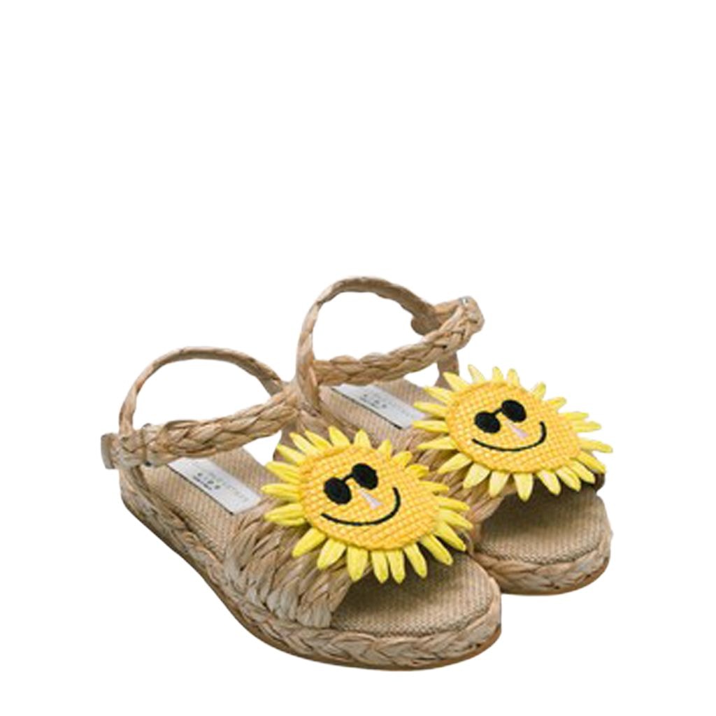 Sandals With Flowers Brown