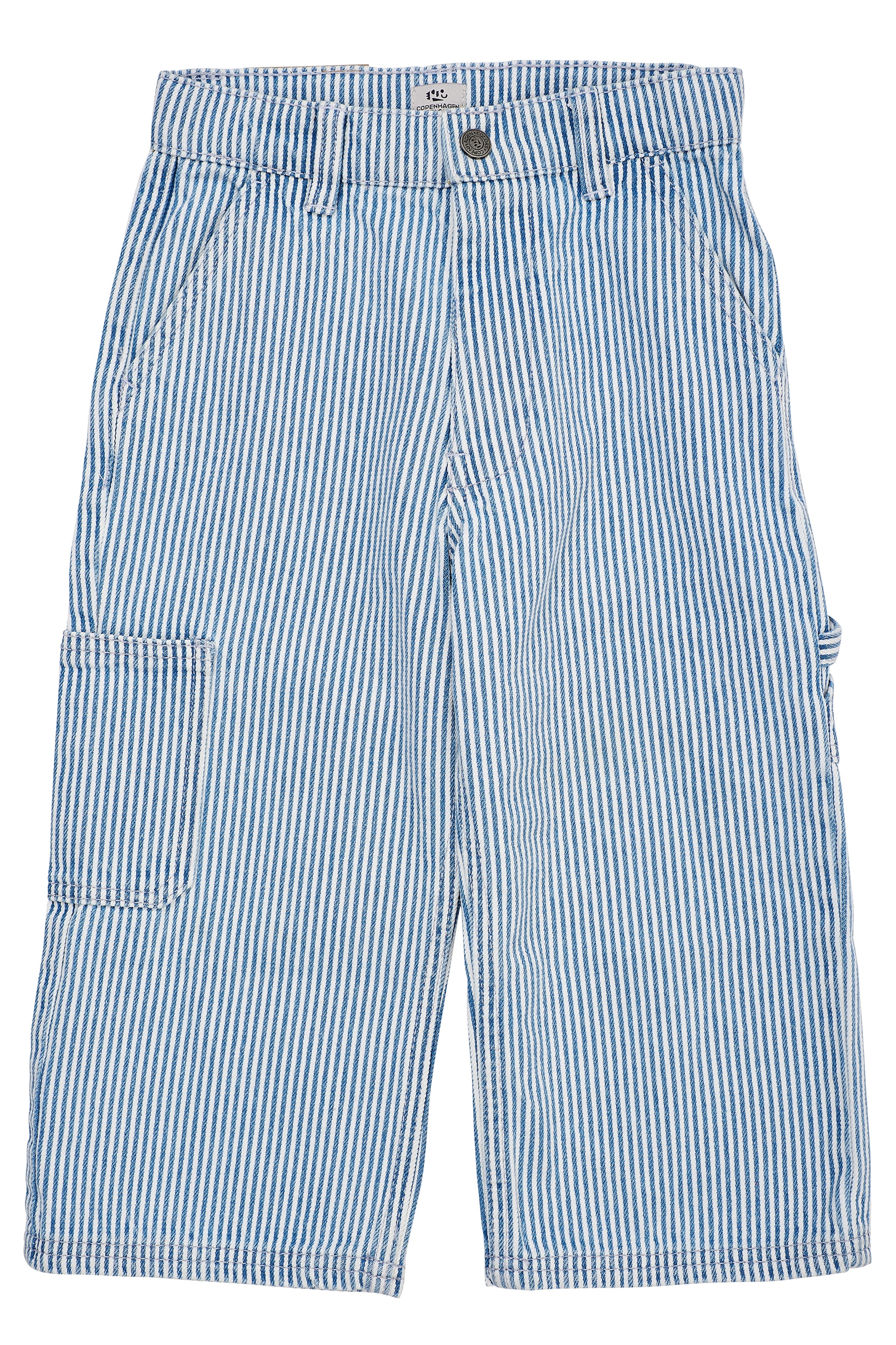 Y/D Stripe Twill Cargo Pants W. Adj. Waist Denim Blue Stripe