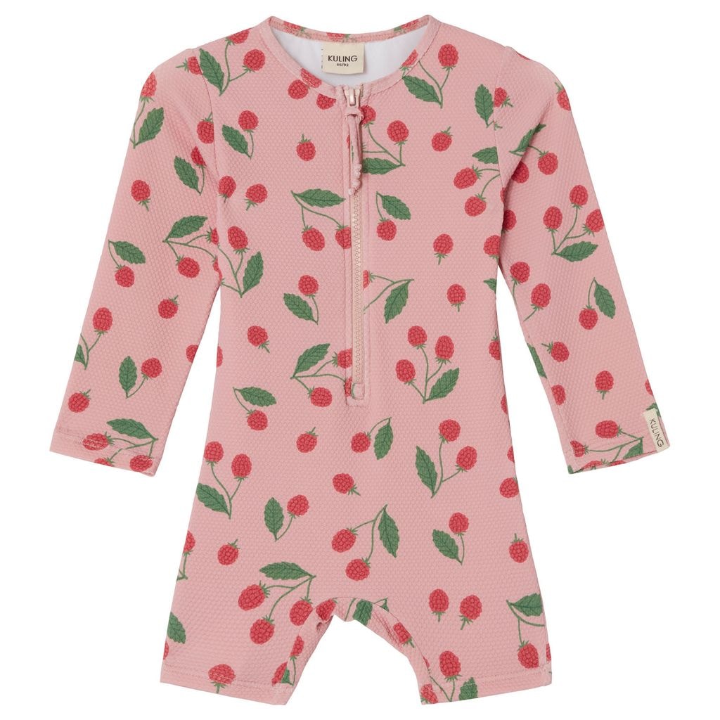 Paros 라즈베리 달린 인은 원피스 래쉬가드 수영복 Woody Rose