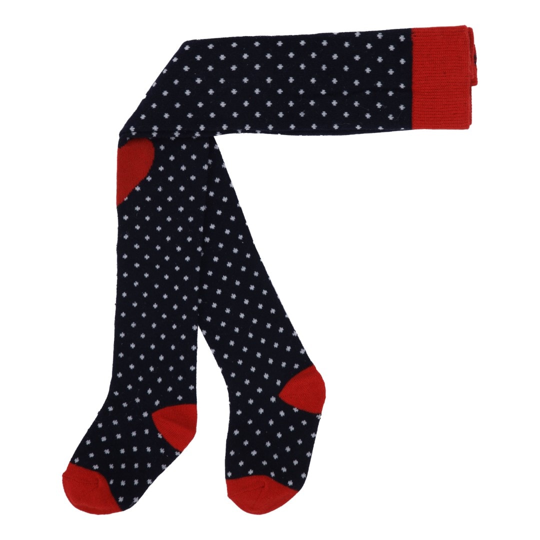 Vera Stocking Navy Dot Heart