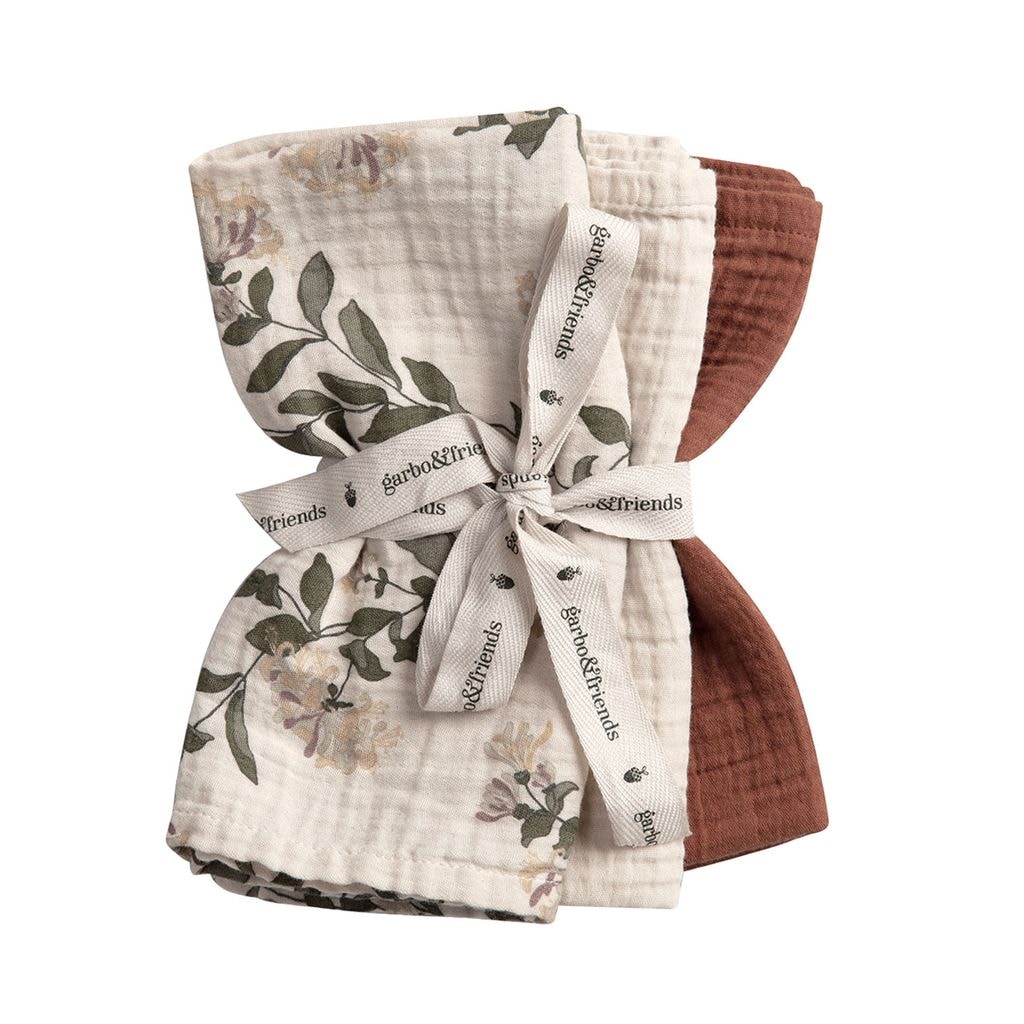 3-Pack Honeysuckle Muslin Wash Cloths Beige