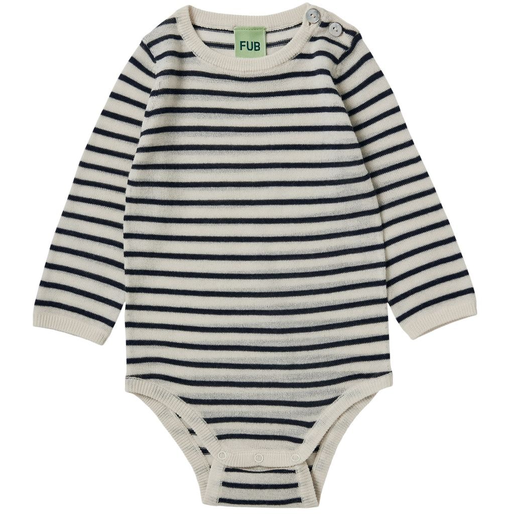 Striped Baby Body Ecru/Dark Navy