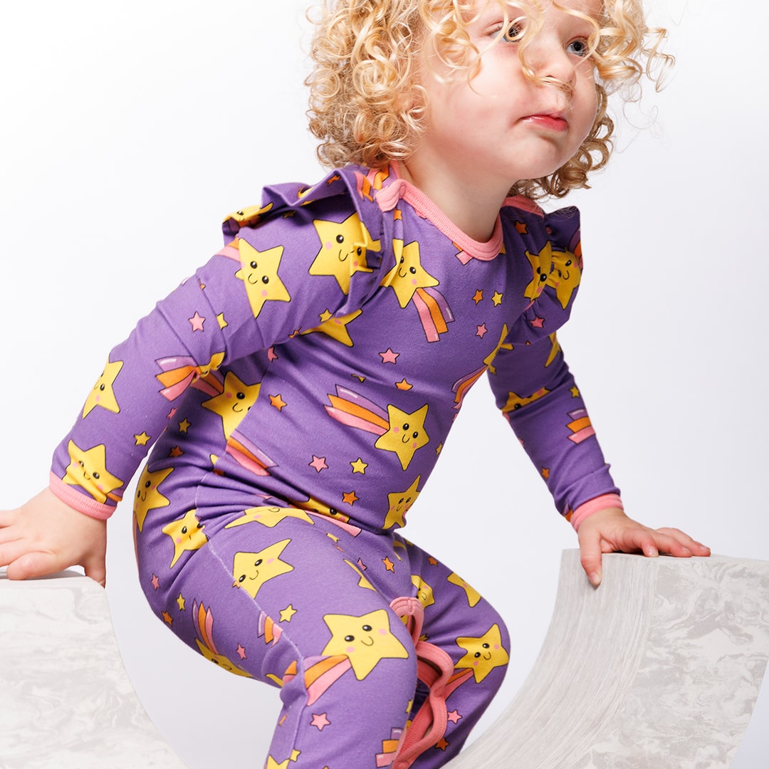 Reegnt With Shooting Star Långärmad Babydräkt Royal Purple