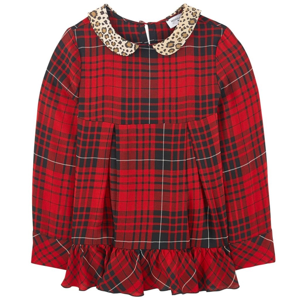 Kariert Kleid Rot