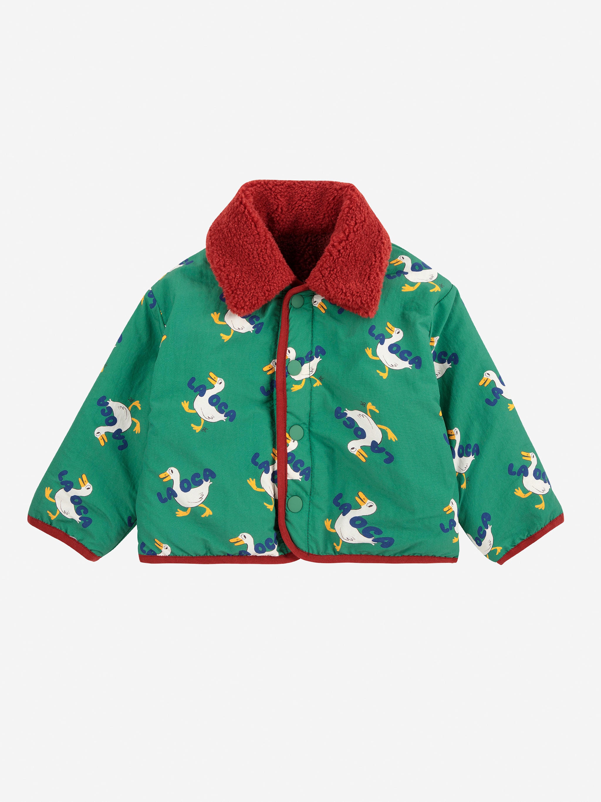 La Oca All Over Reversible Sheepskin Jacket Green