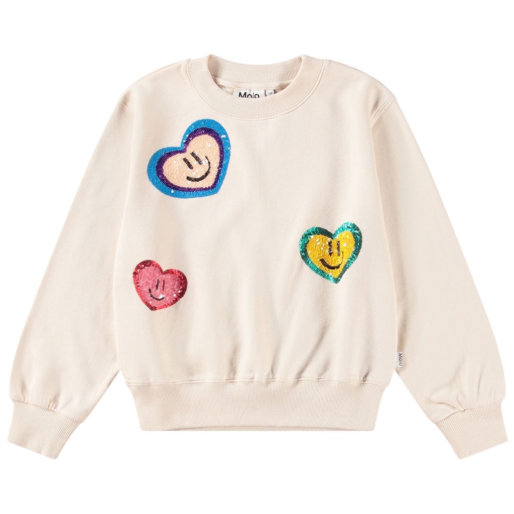 GOTS Marge Collegepaita Sequin Hearts