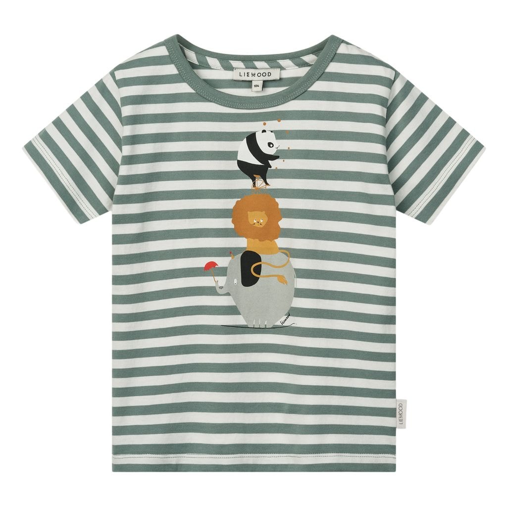GOTS Apia Kortærmet T-shirt Circus Stripe Peppermint