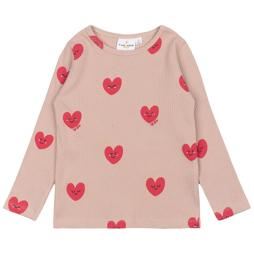 GOTS Nynne Rib Tee Adobe Rose