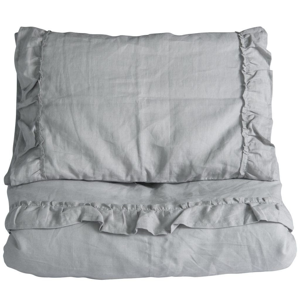 Vauvansänky/Pinnasängyn Vuodesetti Röyhelöllä Light Grey