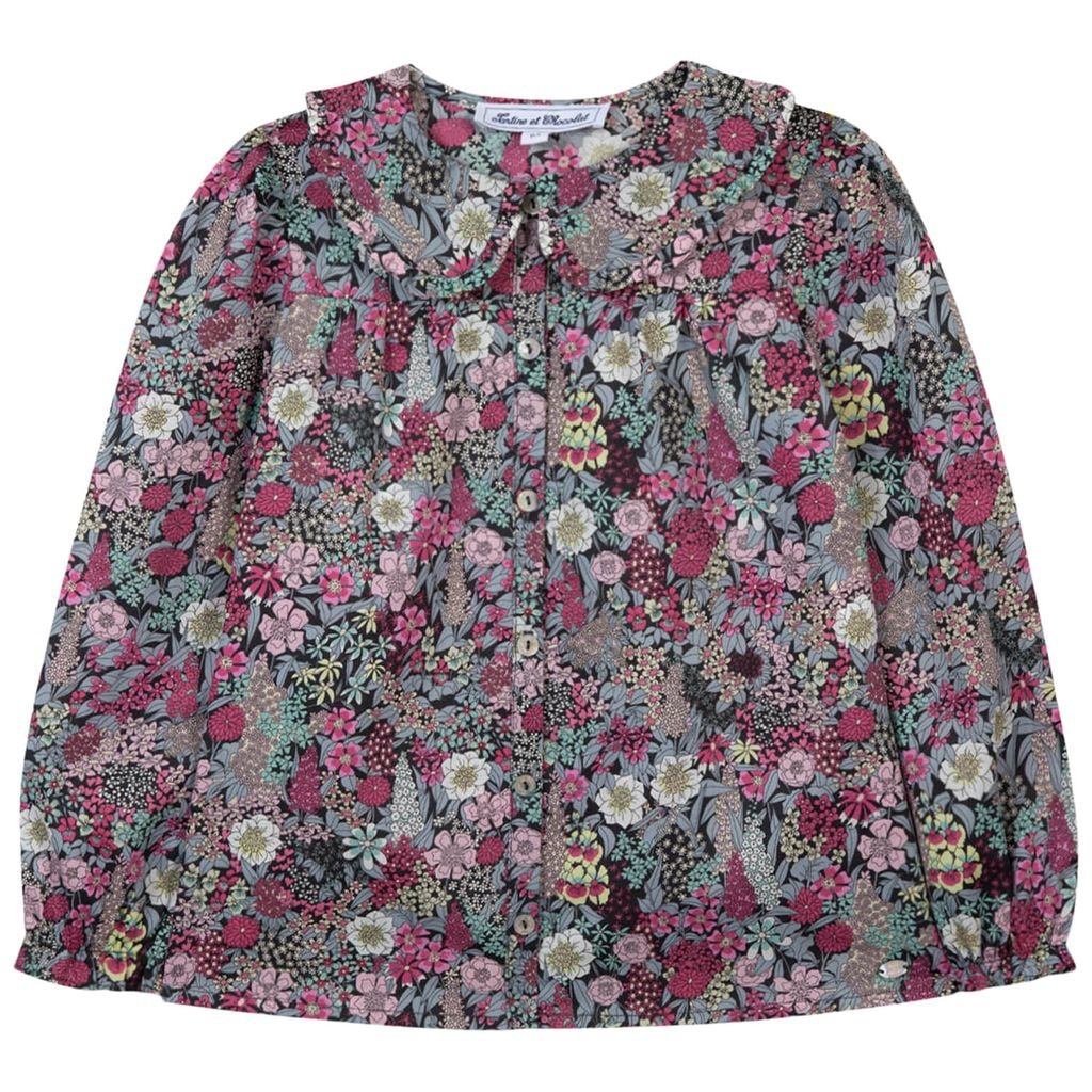 Floral Blouse Gray