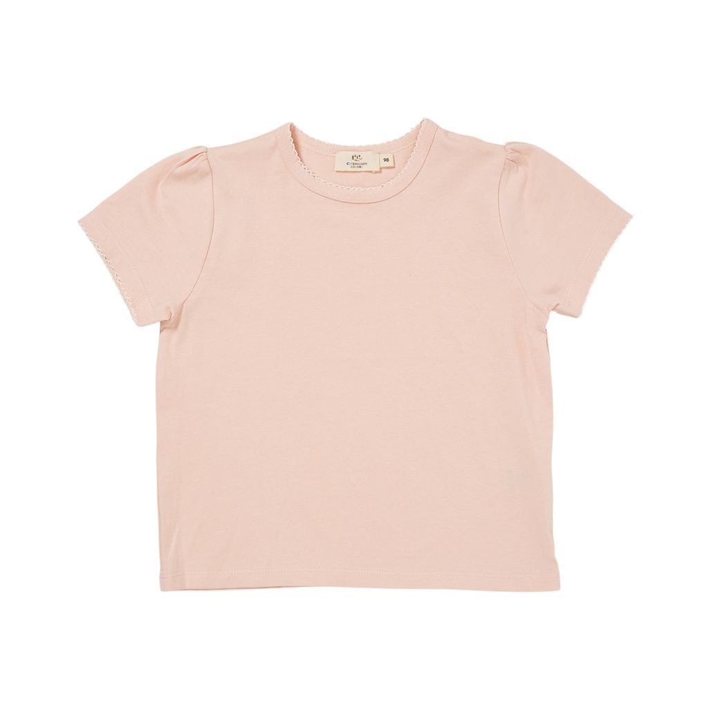 T-Shirt With Ruffle Sleeves Dusty Rose