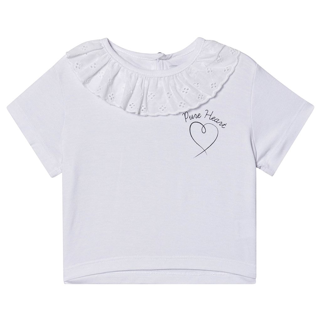 Joy Ruffle Collar T-Paita Valkoinen