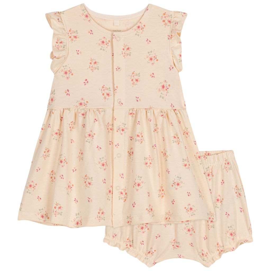 Floral Baby Dress Cream