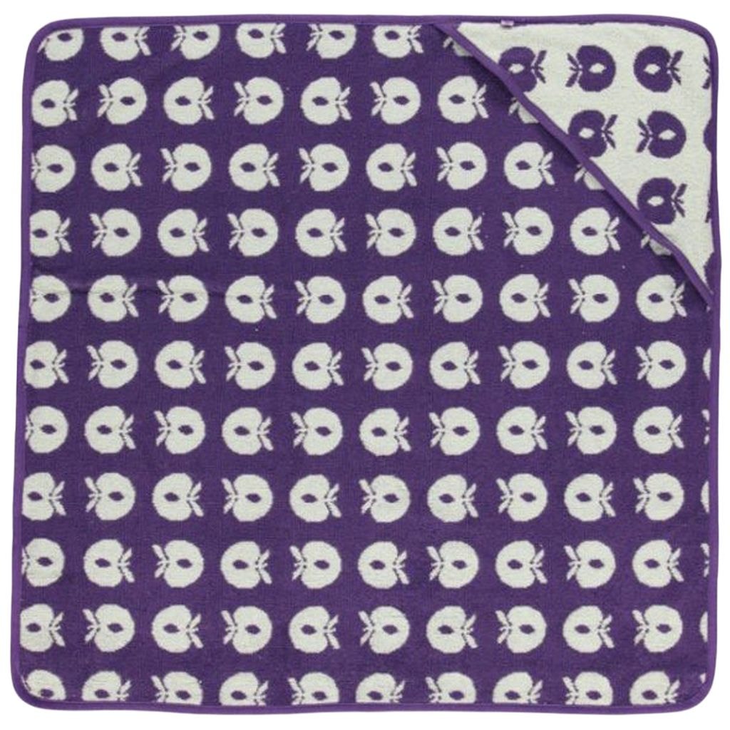 Mønstret Håndklæde Til Baby Med Æbler Purple Heart