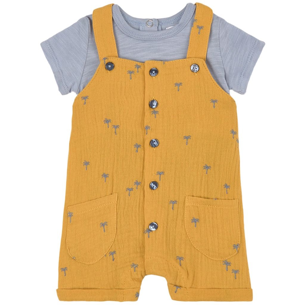 Printed Overalls Set Yellow