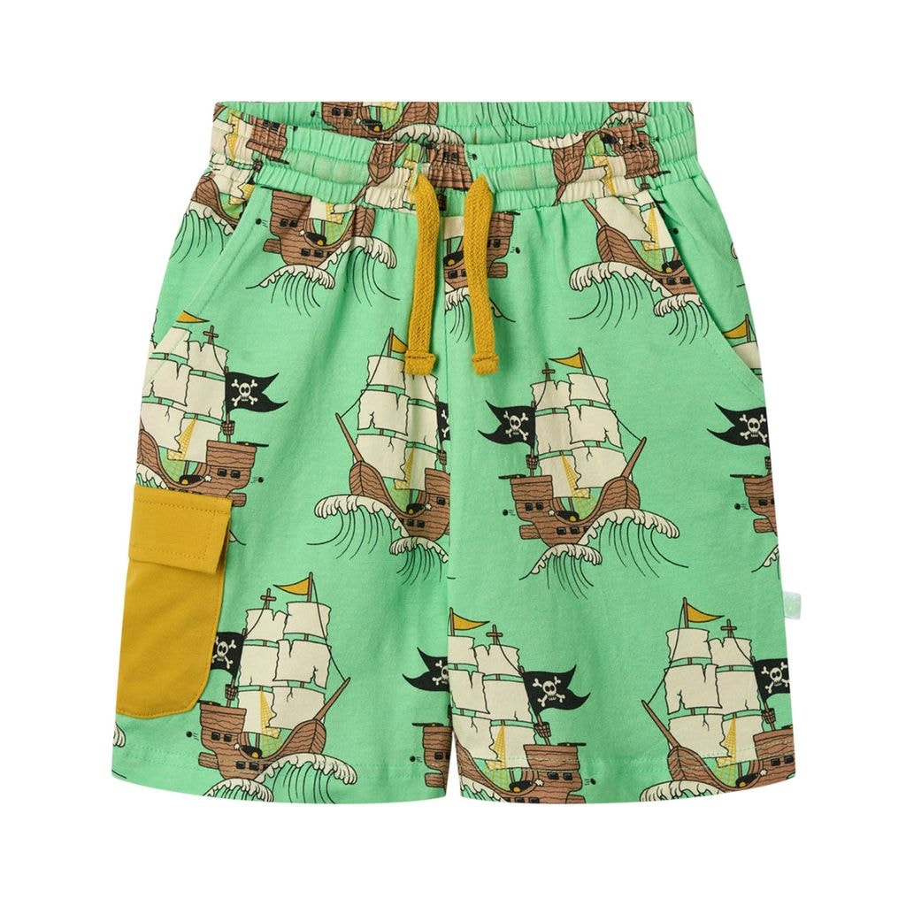 Pirate Ships Shorts Minty Green Tea