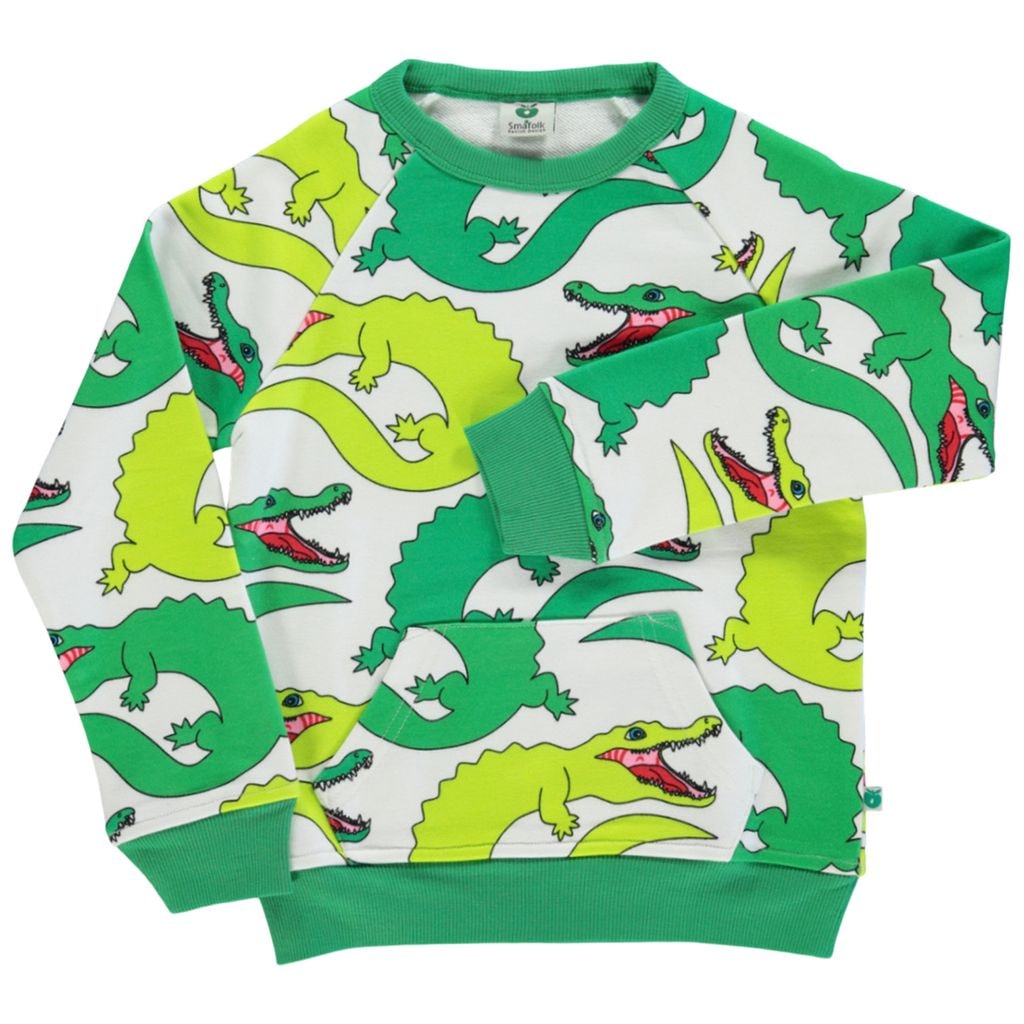 Printed Sweatshirt With Crocodiles Cream