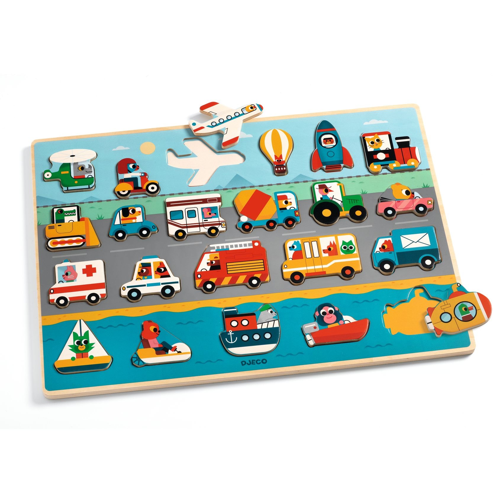 Wroom Puzzle 22 Pieces - Transport Multi 
