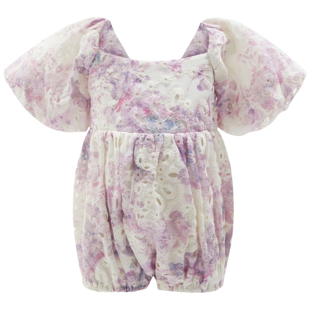 Ellory Embroidered Romper Lilac Lily