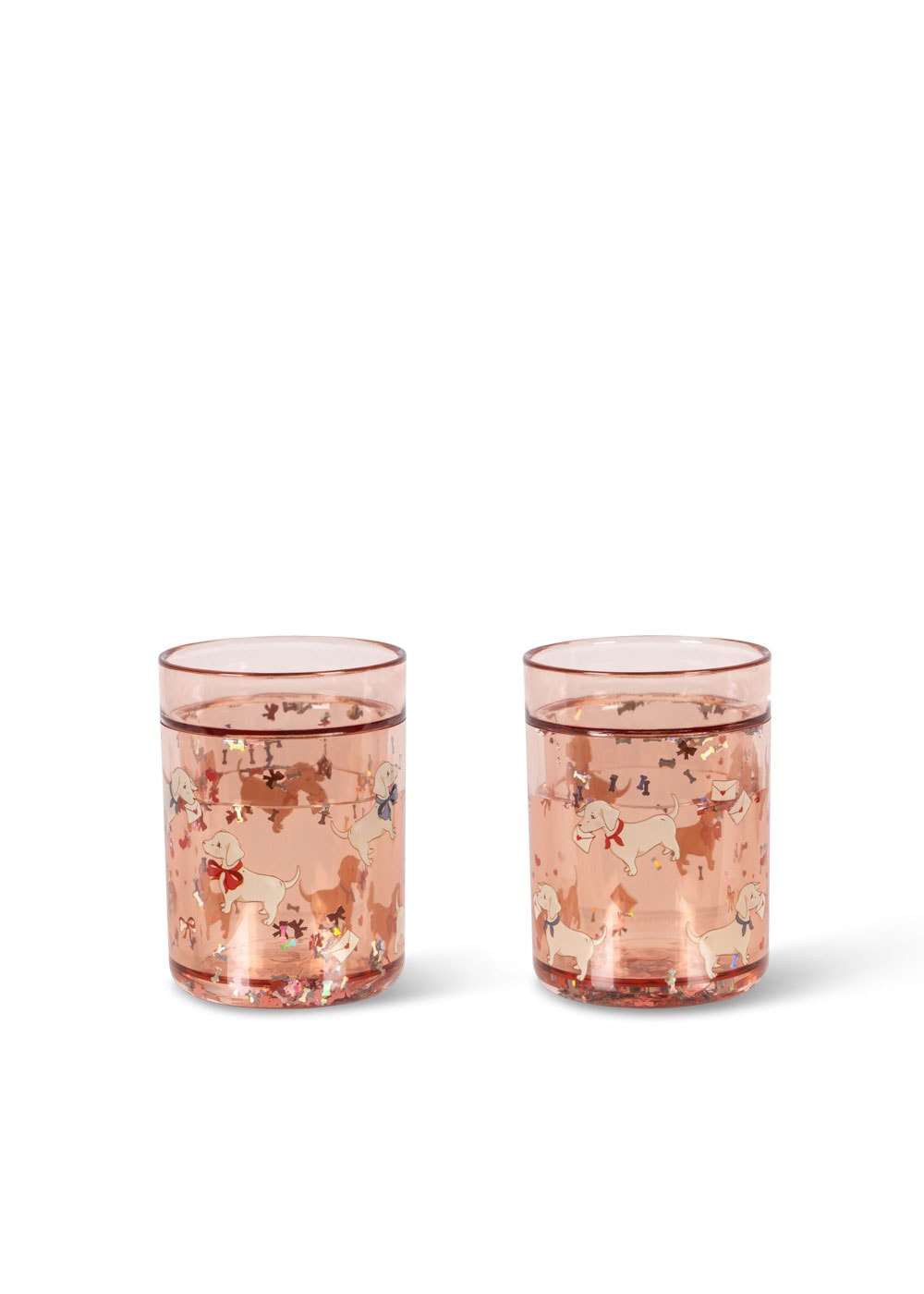 2-Pack Glitter Cups Woof Letter Rose 