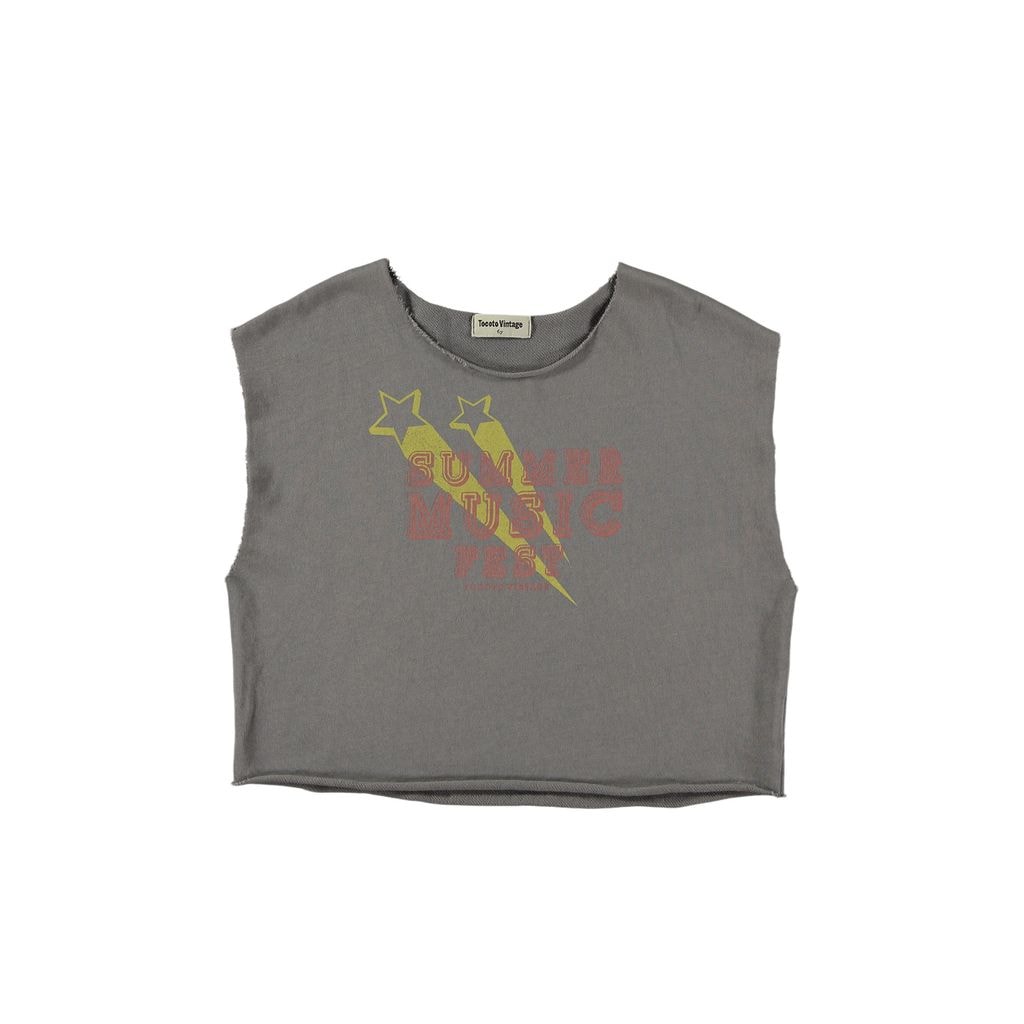Top With Print Dark Gray