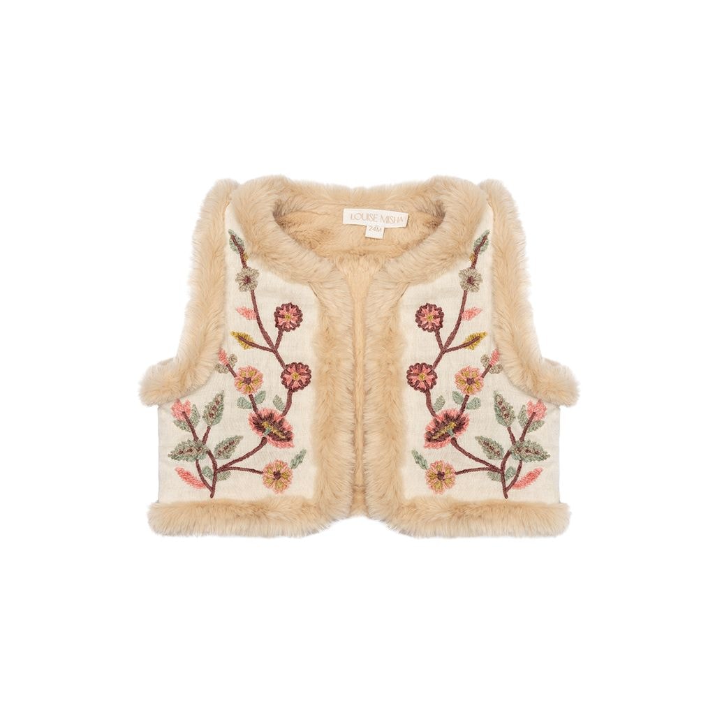 Libra Reversible Faux Fur Vest Cream