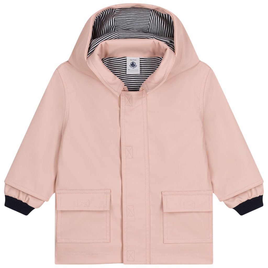 Jersey-vuorattu Sadetakki Haaleanpinkki