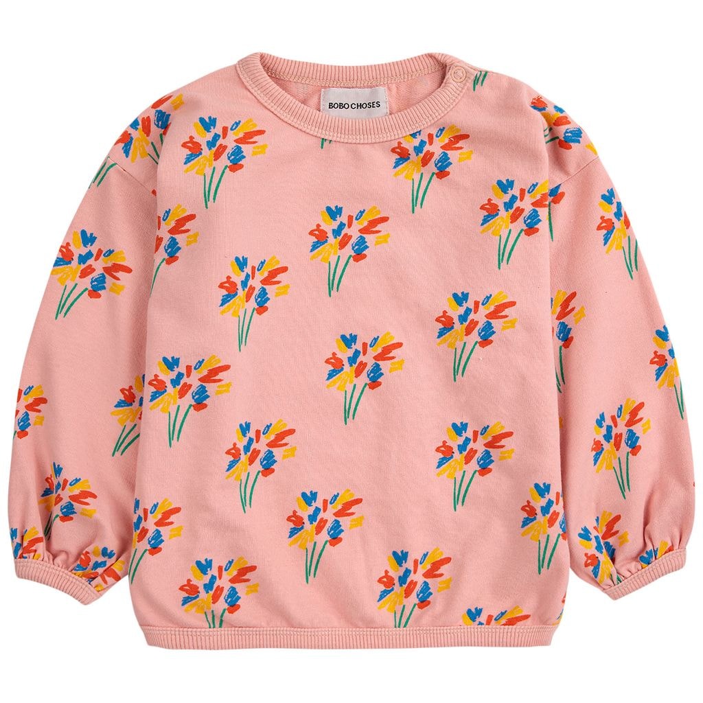 Fireworks Printed Baby Sweatshirt Pink