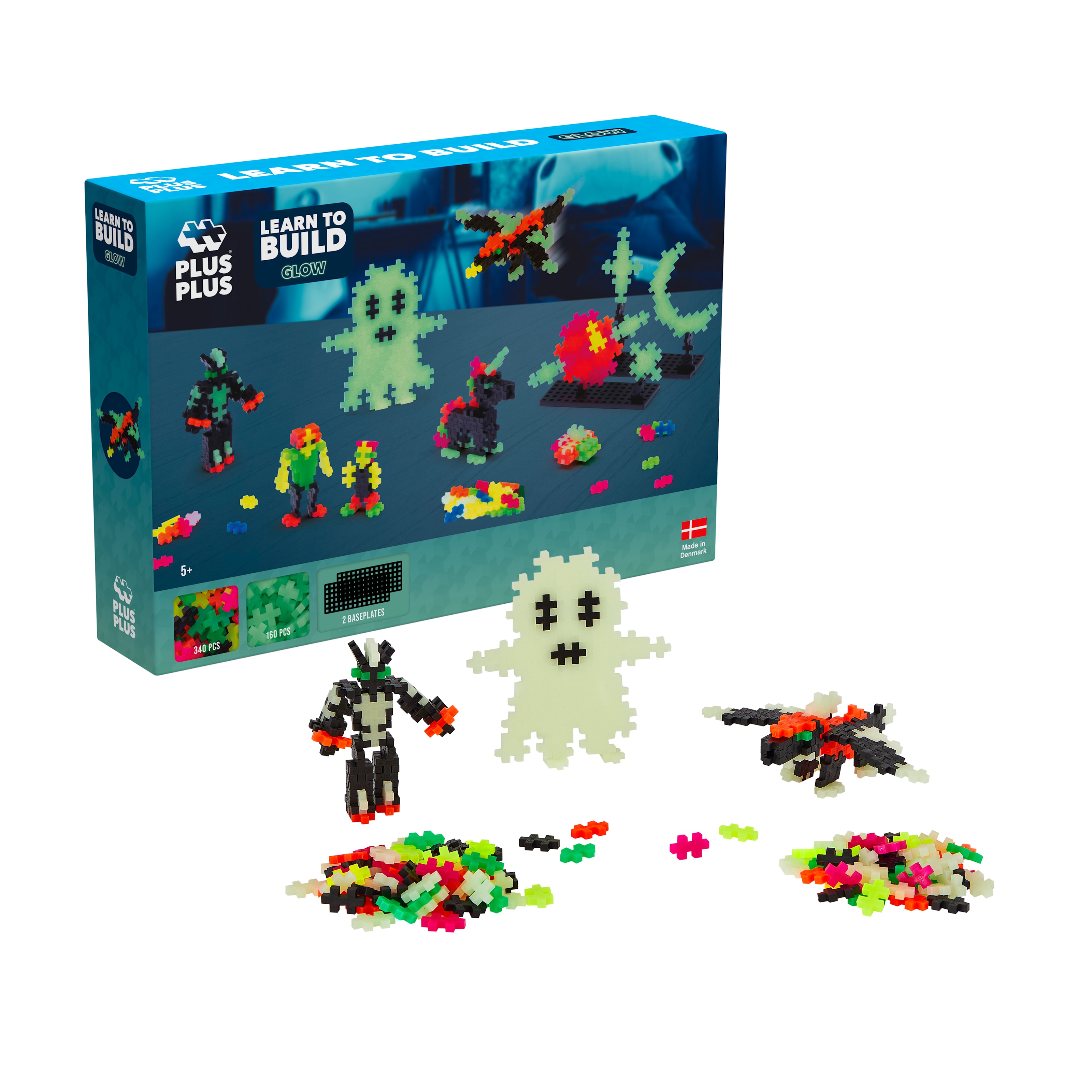 Plus-Plus Learn To Build Glow-in-the-dark - 500 Pieces Mix 