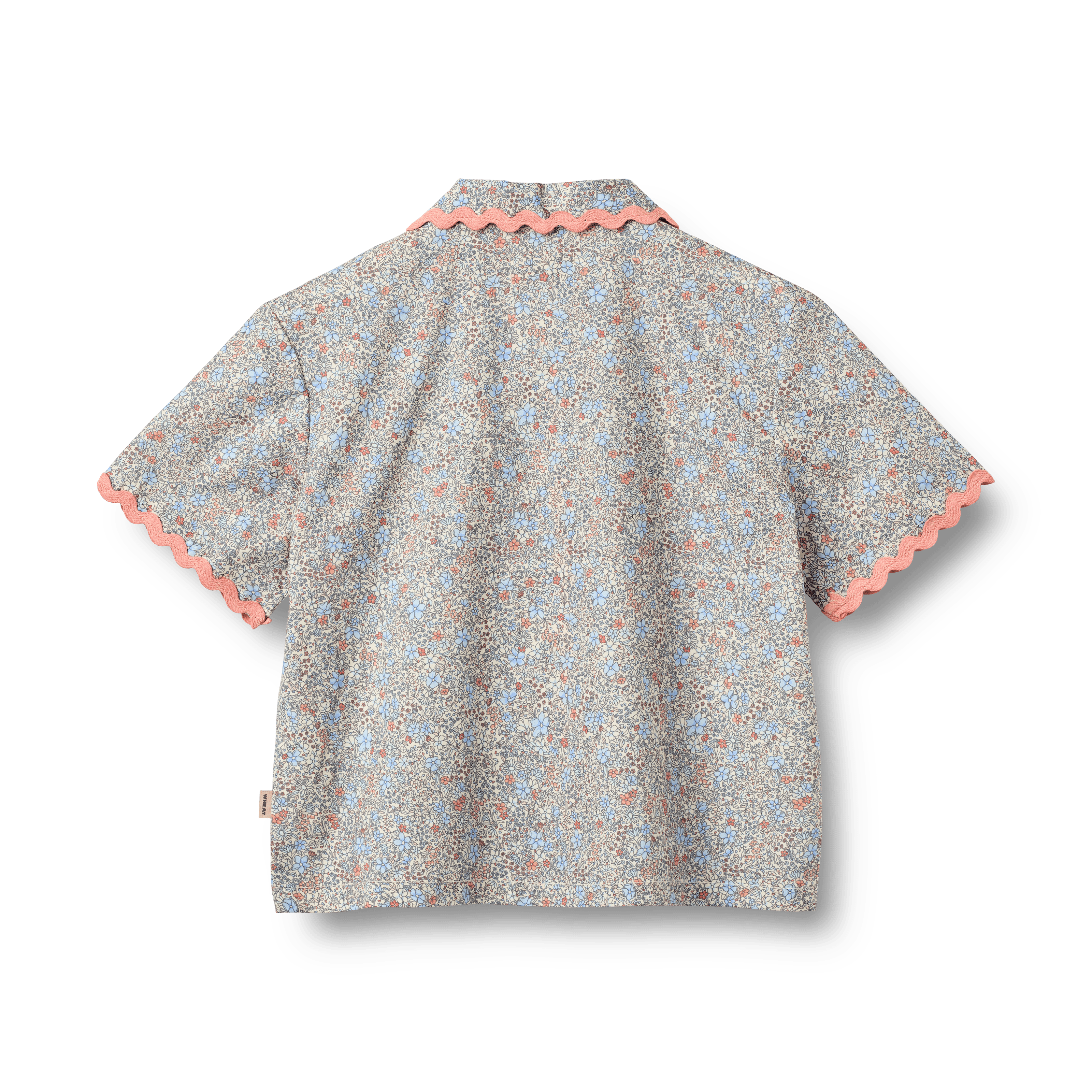 Shirt S/S Lace Vilma Air Blue Flowers