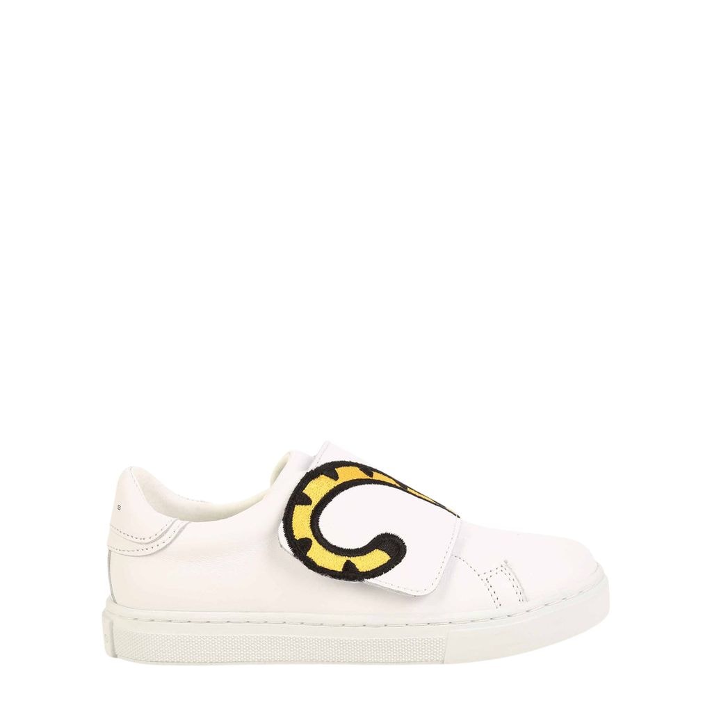 Shoes With Embroidered Tiger White