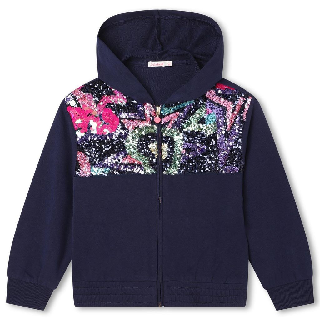 Hoodie With Sequins Navy