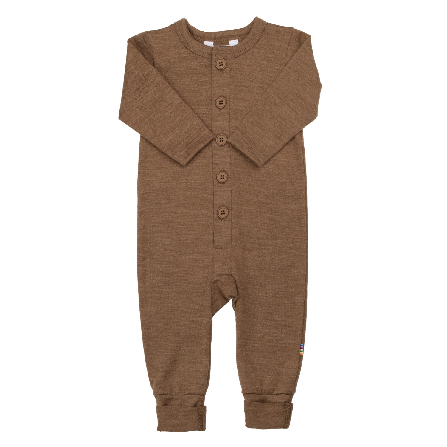 Wool Onesie With 2-In-1 Foot Warm Brown