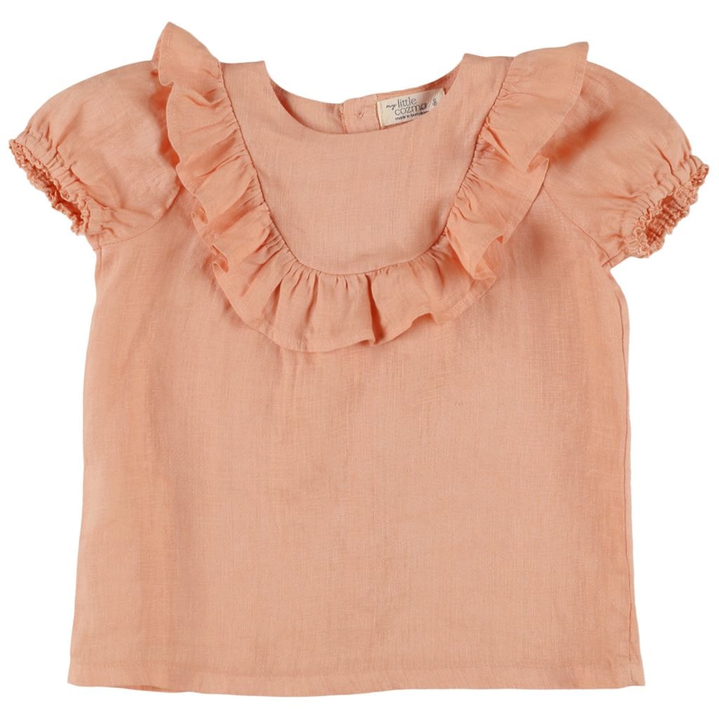 Charlotte Baby Dress In Linen Pink