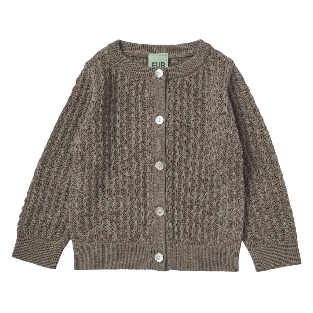 Baby Pointelle Cardigan Hazel Melange