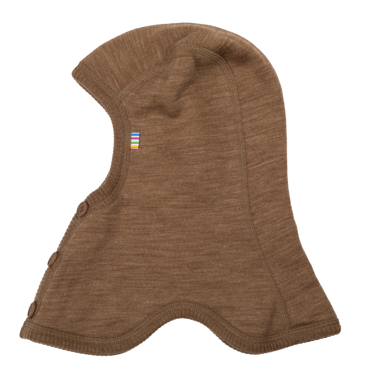 Balaklava I Ull Med Knappar Warm Brown