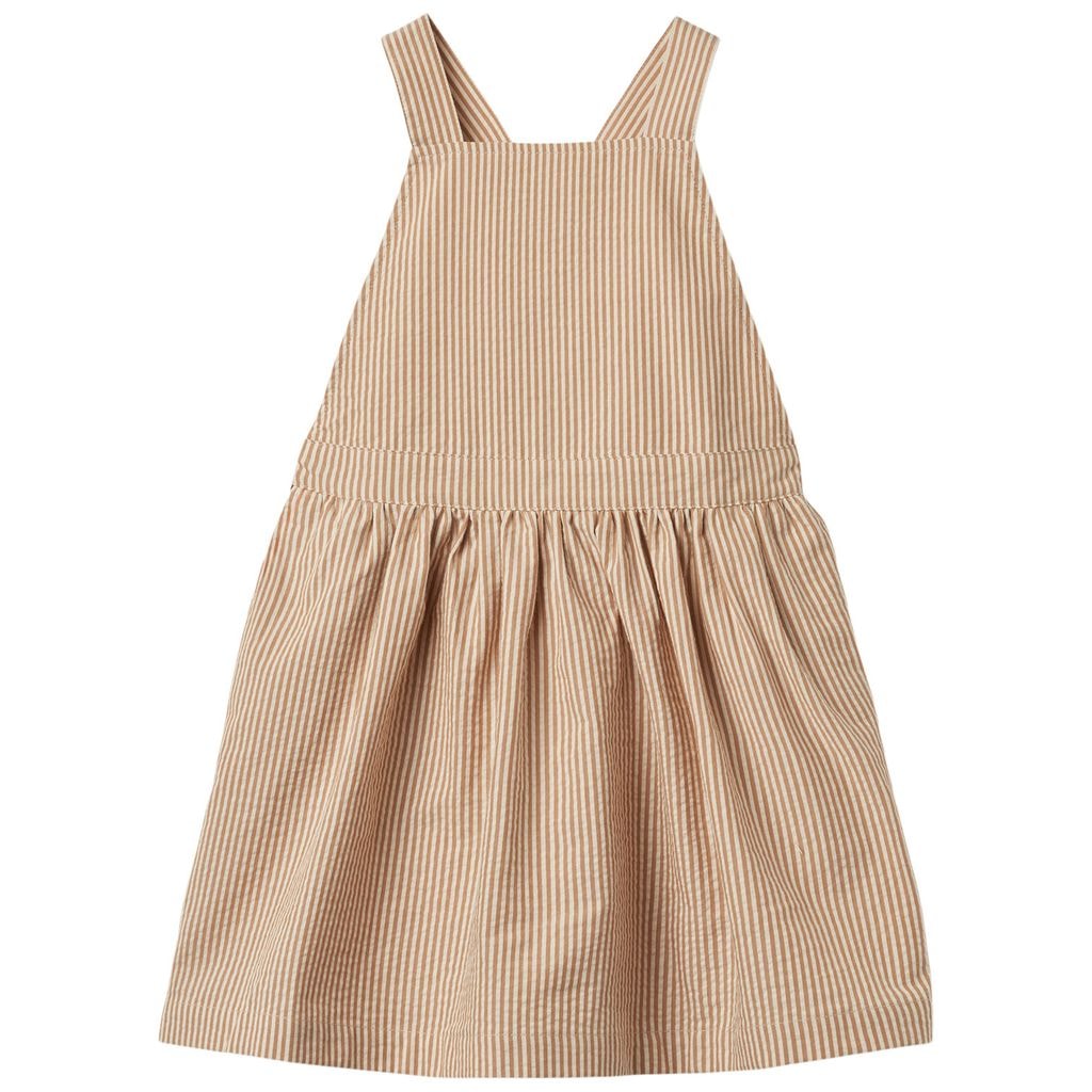 Agnes Pinafore-klänning Caramel Stripe